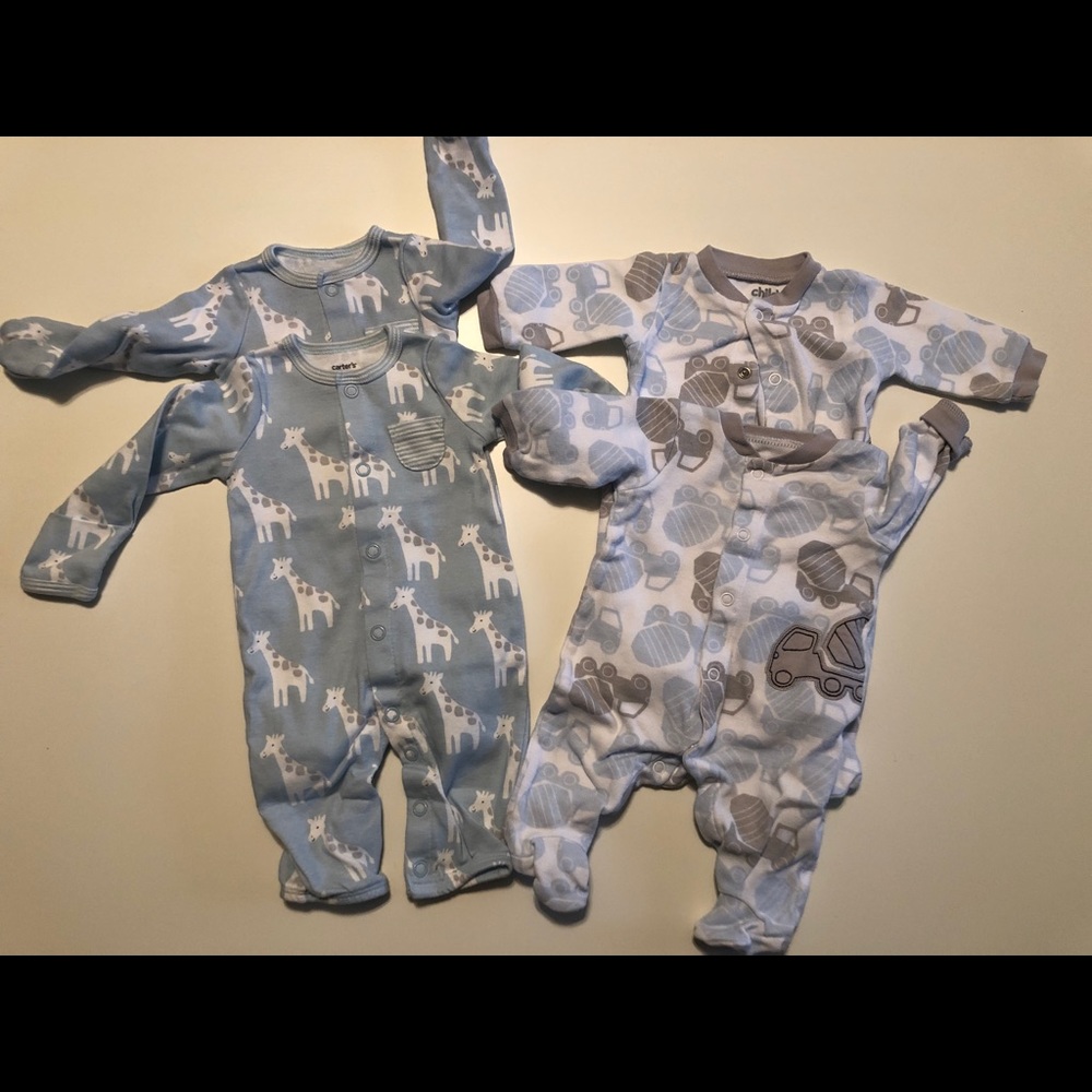 Twin Boy NB Light Blue Outfit Sets